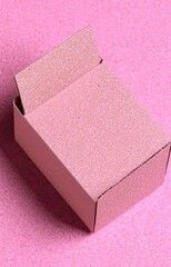 pink cardboard box texture background, recycle material isolated background