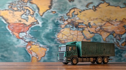 Versatile truck prepared for international shipping and moving services with a focus on global transportation solutions