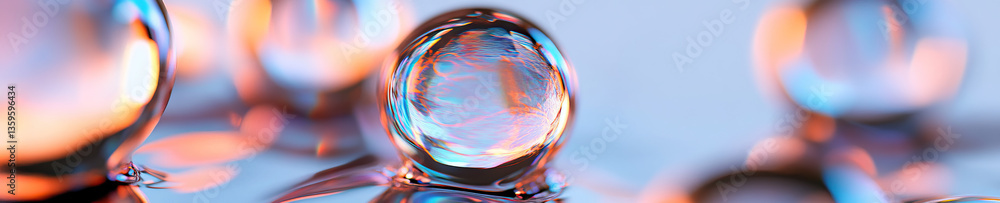 Poster translucent spheres with internal light patterns