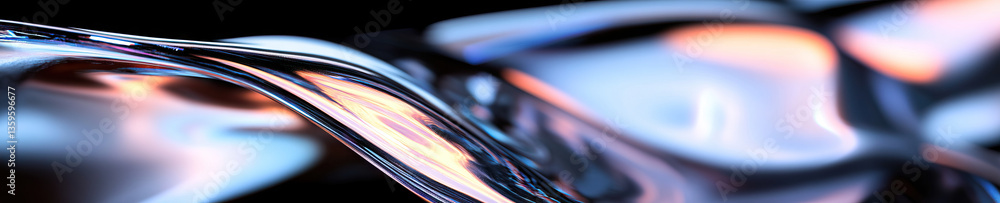 Poster abstract image of iridescent flowing forms