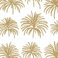 Obraz premium Fireworks pattern in gold glitter, isolated on white background, elegant and celebratory