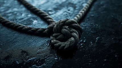 Fototapeta premium Dark Moody Knot of Thick Rope