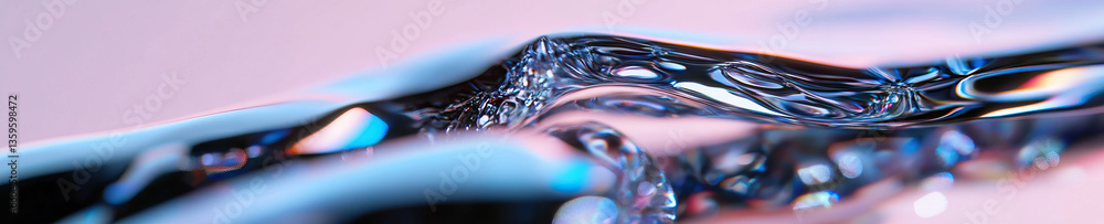 Poster abstract image of iridescent liquid flow