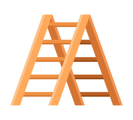 Stepladder wooden stair cartoon illustration