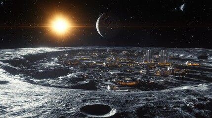 Lunar Metropolis: A Futuristic City on the Moon