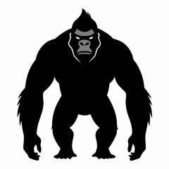 Gorilla vector Silhouette on white background