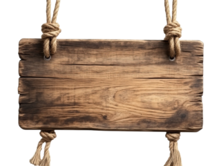 Rustic Wooden Sign Hanging with Rope