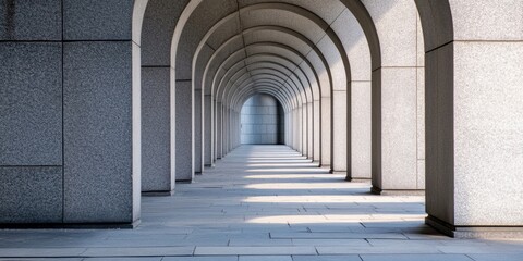 Obraz premium Exploration of architectural arches in a modern concrete structure during daylight hours