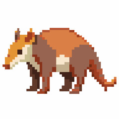Obraz premium Pixel Art Aardvark Retro Animal Illustration in Vintage 8 Bit Style