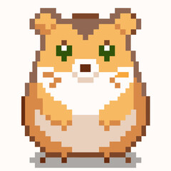 Cute Pixel Art Hamster Illustration   Retro Digital Pet Design for Games and Decor