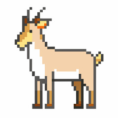 Obraz premium Pixel Art Goat Illustration Retro Gaming Style Animal Graphic