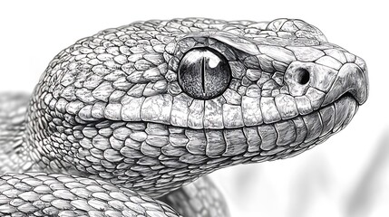 Naklejka premium A drawing of a reptile's head. Snake 