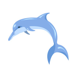 Dolphin isolated on a white background.Vector illustration of an animal for summer, beach designs.