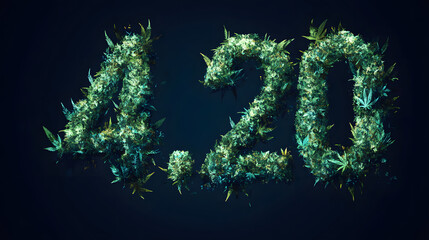 Vector Graphic Illustration for 420 Cannabis Day Emphasizing Relaxed Celebrations with Marijuana Leaves on 20 April