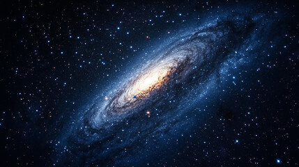 Obraz premium Mystical view of the andromeda galaxy and the andromeda constellation, Generative AI