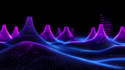 Purple and Blue Abstract Image with Energy Flow