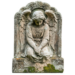 Obraz premium Stone Angel Statue Depicting Solitude and Serenity