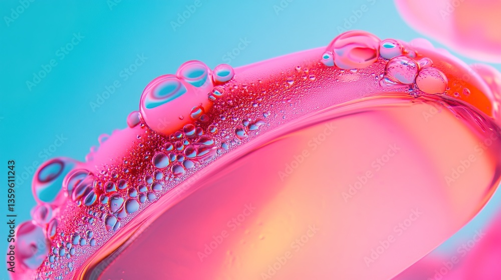 Poster vibrant bubbles create a colorful display on a transparent surface
