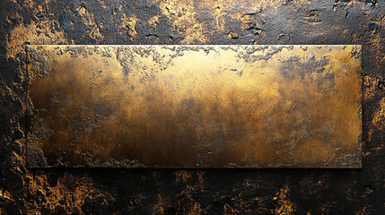 Metal brushed bronze wide textured plate or plaque