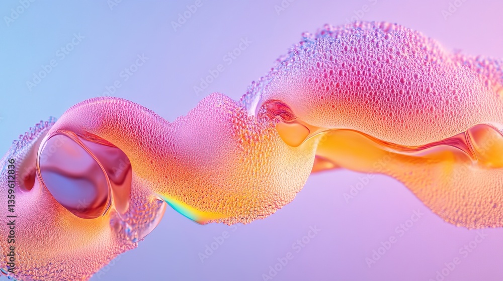 Poster swirling colors and bubbles create a mesmerizing fluid art display