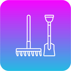 Shovel and rake Icon
