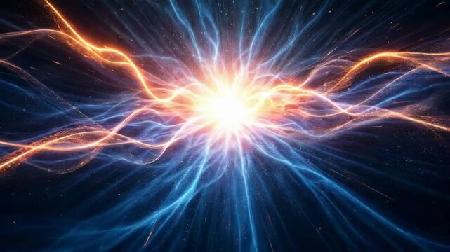 A pulsating energy field distorting with streaking waves of light