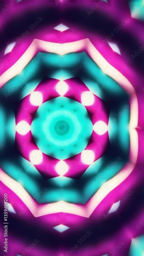 Poster colorful kaleidoscope pattern with vibrant hues creating a mesmerizing visual effect