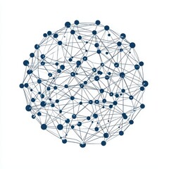 Abstract Network Connection Global Communication Sphere of Interconnected Nodes Digital Technology