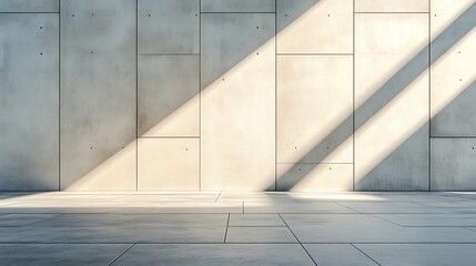 Sunlit Concrete Wall: Minimalist Architectural Interior Design