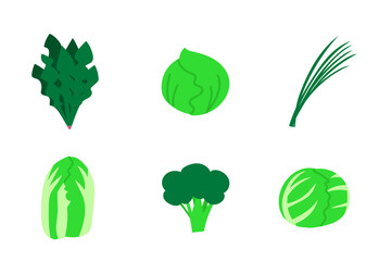 葉物野菜のイラストセット