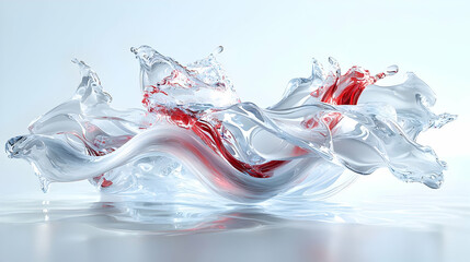 Abstract Red and White Water Splash