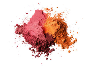 Fototapeta premium Colorful powdered spices, white isolate background