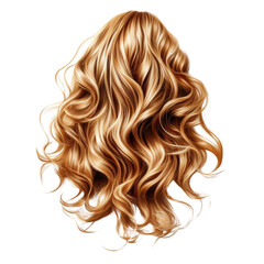 Naklejka premium Long wavy blonde hair, white isolate background