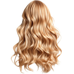 Naklejka premium Wavy blonde hair, white isolate background