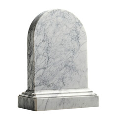 White Marble Tombstone with Rounded Top