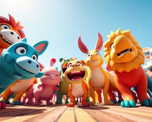 cartoon, animal, vector, cow, illustration, love, funny, farm, character, fun, toy, cute, smile, design, art, icon, mammal, comic, kid, lion, dog, children, drawing