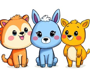 cartoon, animal, cat, dog, vector, illustration, bear, funny, pet, animals, baby, fun, cow, head, art, pig, set, horse, face, cute, character, rabbit, zoo, drawing, farm