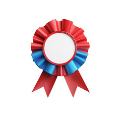 Red award ribbon with blue