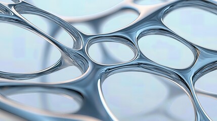 Abstract Cellular Structures: Intricate cellular structures with a blend of light and shadow, with clean and contemporary lines, create an abstract form, suggestive of science and innovation.