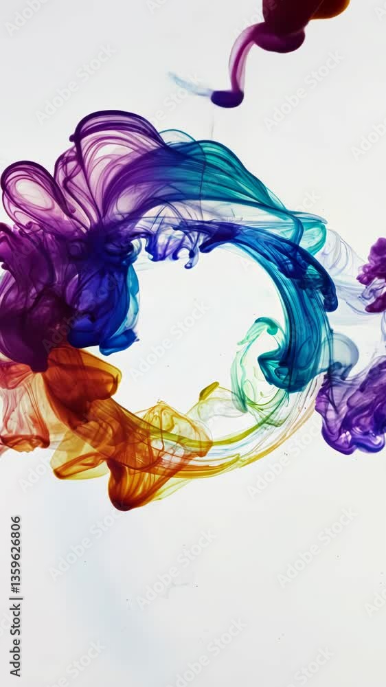 Poster a colorful cloud of smoke is floating in the air. the smoke is made up of different colors, includin