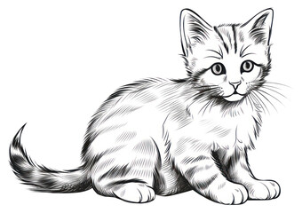 Obraz premium PNG Cute kitten drawing mammal animal.