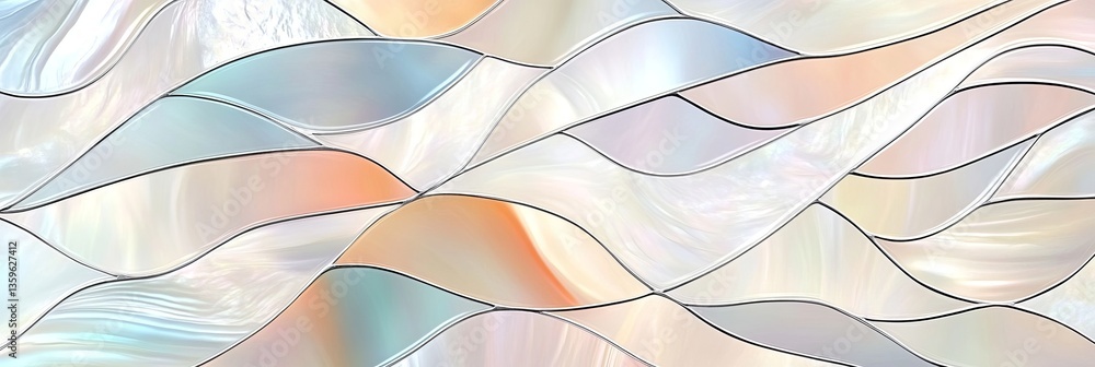 Poster intricate waves of color in stained glass create a captivating background design with fluid shapes a
