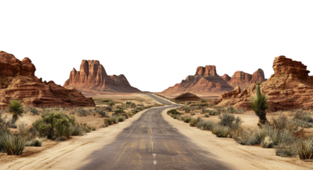 Winding road through desert landscape evokes sense of freedom
