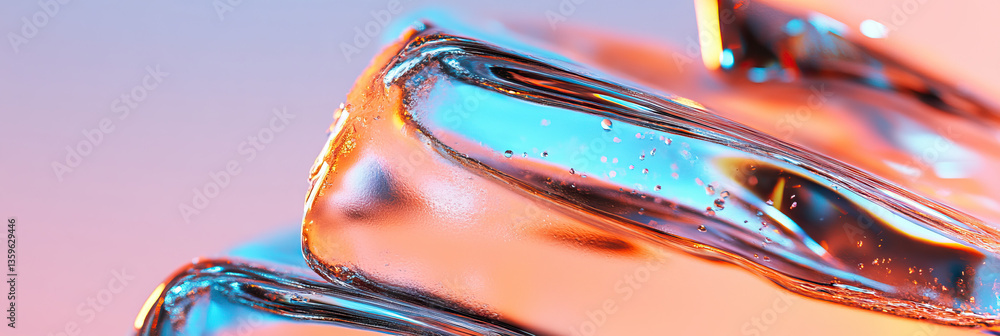 Aufkleber close-up photograph of translucent objects with internal bubbles under bicolor lighting