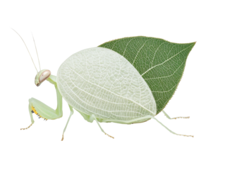 Unique insect with leaf-like appearance