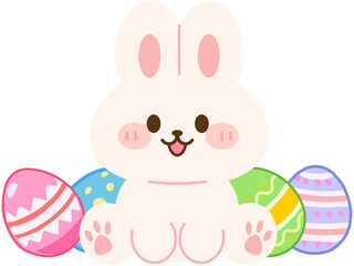 Easter cute bunny eggs