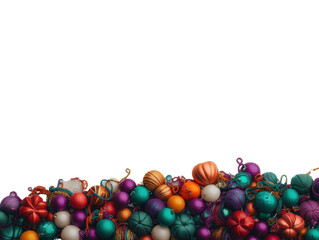Obraz premium Colorful holiday decorations on black background