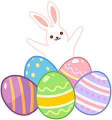 Happy easter bunny eggs