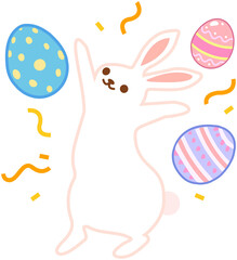 Happy easter bunny eggs