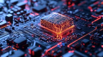 A digital visualization of advanced technology innovation in electronics, symbolizing the evolution of smart devices and high-tech solutions